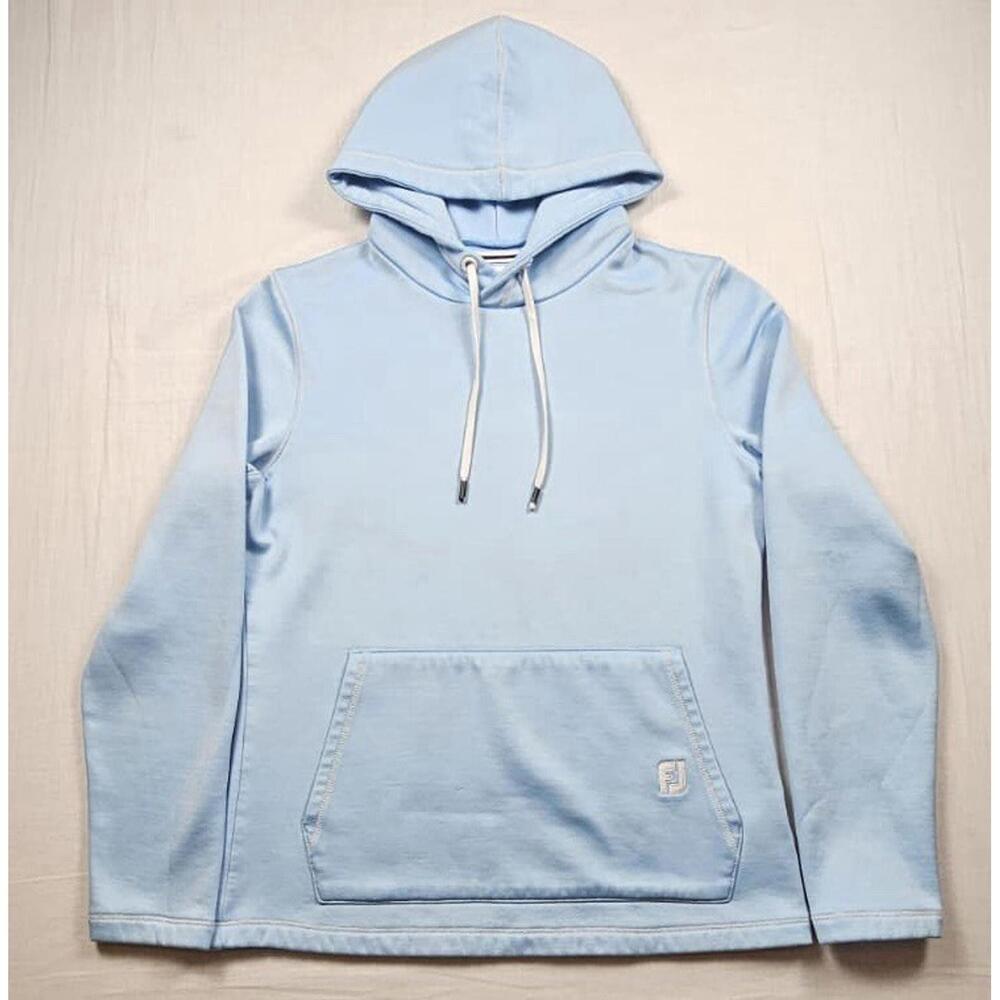 Footjoy Golf Women’s Hooded Pullover Sweatshirt Size Small Lt Blue
